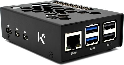 مجموعة المبتدئين KKSB لجهاز Raspberry Pi 5 (8 جيجابايت) مع حافظة من الألومنيوم - إصدار 128 جيجابايت - مبرد نشط، مزود طاقة، كابلات HDMI كاملة 4K، رأس قابل للتكديس متضمن in Kuwait