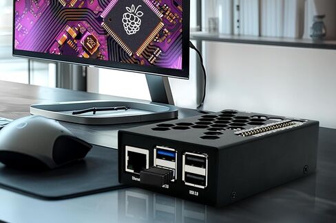 مجموعة المبتدئين KKSB لجهاز Raspberry Pi 5 (8 جيجابايت) مع حافظة من الألومنيوم - إصدار 128 جيجابايت - مبرد نشط، مزود طاقة، كابلات HDMI كاملة 4K، رأس قابل للتكديس متضمن in Kuwait