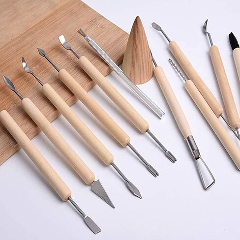eBoot 11 Pcs Wooden Handle Clay Pottery Sculpting Tools in Saudi Arabia