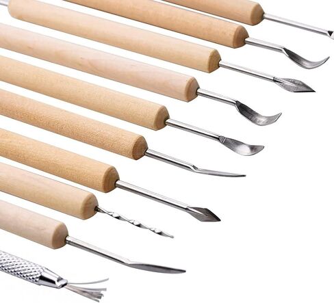 eBoot 11 Pcs Wooden Handle Clay Pottery Sculpting Tools in Saudi Arabia
