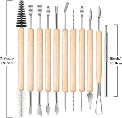 eBoot 11 Pcs Wooden Handle Clay Pottery Sculpting Tools in Saudi Arabia