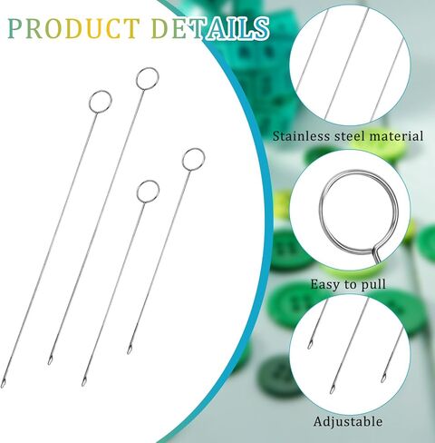 Loop Turner Sewing Tool, 4 Pieces Sewing Loop Turner Hook, Needle Hook, Crochet Sewing Supplies,Sewing Concepts, Tongue Crochet Tools,Needle Hooks with Latch for Fabric Tube(6.89 Inch, 10.4 Inch) in Saudi Arabia