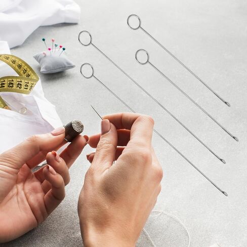 Loop Turner Sewing Tool, 4 Pieces Sewing Loop Turner Hook, Needle Hook, Crochet Sewing Supplies,Sewing Concepts, Tongue Crochet Tools,Needle Hooks with Latch for Fabric Tube(6.89 Inch, 10.4 Inch) in Saudi Arabia