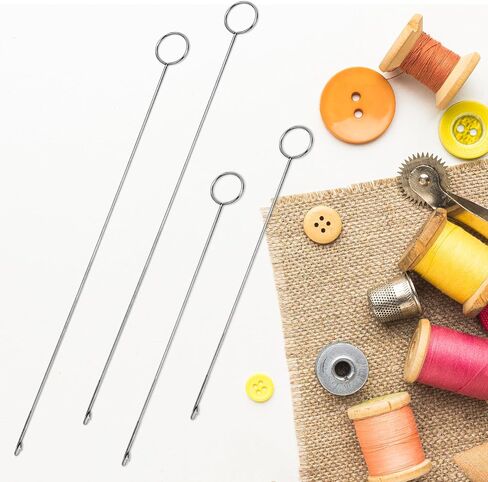 Loop Turner Sewing Tool, 4 Pieces Sewing Loop Turner Hook, Needle Hook, Crochet Sewing Supplies,Sewing Concepts, Tongue Crochet Tools,Needle Hooks with Latch for Fabric Tube(6.89 Inch, 10.4 Inch) in Saudi Arabia