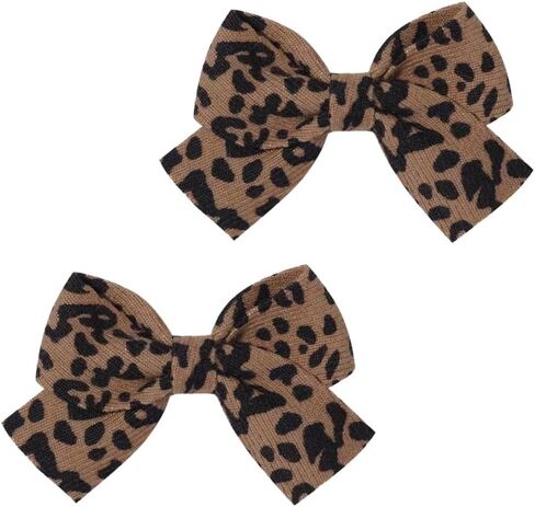 BOENBE LOVED Baby Hair Clips for Girls, Leopard Baby Clip Bows,Toddler Girl Hair Accessories for Kids Fully Lined Polka Dot Alligator Clip Baby Barrettes,Packed in pairs[K] in Saudi Arabia