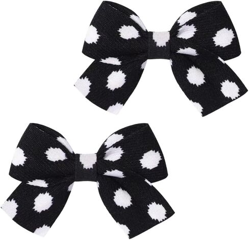 BOENBE LOVED Baby Hair Clips for Girls, Leopard Baby Clip Bows,Toddler Girl Hair Accessories for Kids Fully Lined Polka Dot Alligator Clip Baby Barrettes,Packed in pairs[K] in Saudi Arabia