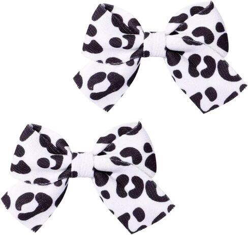 BOENBE LOVED Baby Hair Clips for Girls, Leopard Baby Clip Bows,Toddler Girl Hair Accessories for Kids Fully Lined Polka Dot Alligator Clip Baby Barrettes,Packed in pairs[K] in Saudi Arabia