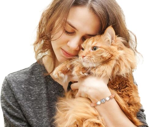 Lanqueen Nature Stone Black Cat/Tabby Cat/Tuxedo Cat/Orange Cat/Gray Cat/White Cat Bracelet Crazy Cat Lady Gifts for Women for Cat Lover Cat Mom in Saudi Arabia