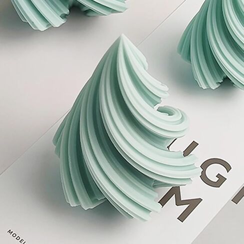 VUTEHO New Spiral Cone Shape Candle Molds Silicone, Molds for Candles, Pillar Candle Mold Silicone DIY Candle Molds for Candle Making, DIY Handmade Soap, Candle, Cake Baking, Gifts Home Decor 3.7" in Saudi Arabia