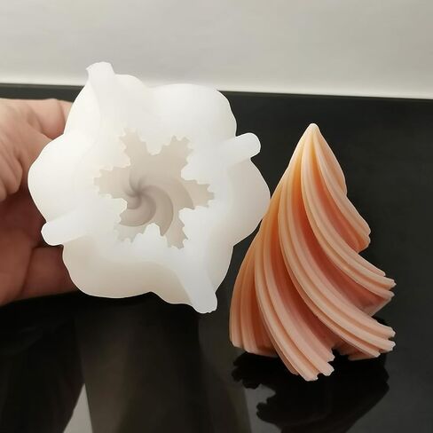 VUTEHO New Spiral Cone Shape Candle Molds Silicone, Molds for Candles, Pillar Candle Mold Silicone DIY Candle Molds for Candle Making, DIY Handmade Soap, Candle, Cake Baking, Gifts Home Decor 3.7" in Saudi Arabia