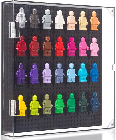 Acrylic Wall Mount Minifigure Display Case Showcase and Protect Your Building Block Mini Figures Collection (Without Mini Figures) (Rectangular Black 15.5x10.4x1.8in) in Kuwait