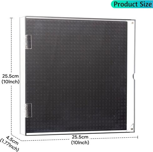 Acrylic Wall Mount Minifigure Display Case Showcase and Protect Your Building Block Mini Figures Collection (Without Mini Figures) (Rectangular Black 15.5x10.4x1.8in) in Kuwait
