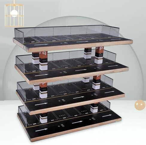 1/64 Parking Lot Scene Display Case 1:64 Scale Diecast Vehicle Model Display Case Desktop Decor, Simulation Parking Lot Display Case Desktop Decor in Saudi Arabia
