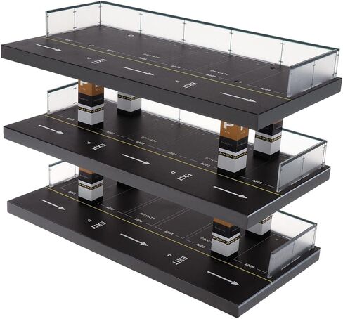 1/64 Parking Lot Scene Display Case 1:64 Scale Diecast Vehicle Model Display Case Desktop Decor, Simulation Parking Lot Display Case Desktop Decor in Saudi Arabia