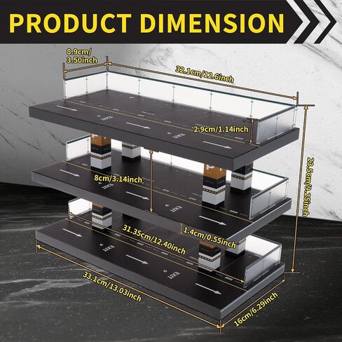 1/64 Parking Lot Scene Display Case 1:64 Scale Diecast Vehicle Model Display Case Desktop Decor, Simulation Parking Lot Display Case Desktop Decor in Saudi Arabia