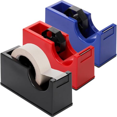 Suwimut 3 عبوات من حامل موزع الأشرطة المكتبية مع 1 بوصة أساسية و3 بوصة، موزع لفة شريط مرجح غير قابل للانزلاق وموزعات أشرطة مكتبية للمكتب والمنزل والمدرسة (الشريط غير متضمن) in Kuwait