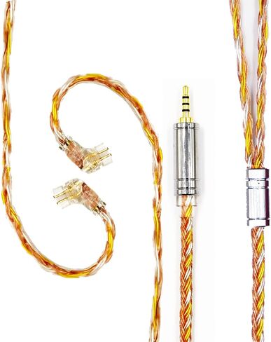 كابل سماعة أذن FEDAI كابل بديل مطلي بالفضة، كابل تمديد MMCX 16 كور، كابل سماعة HiFi مطور لسماعات TIN Audio T2 T3 UE900s SE215 SE425 BGVP (4.4 مم، MMCX) in Kuwait