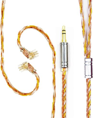 كابل سماعة أذن FEDAI كابل بديل مطلي بالفضة، كابل تمديد MMCX 16 كور، كابل سماعة HiFi مطور لسماعات TIN Audio T2 T3 UE900s SE215 SE425 BGVP (4.4 مم، MMCX) in Kuwait