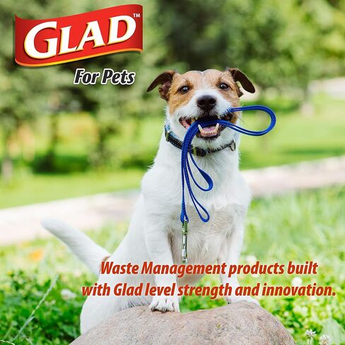 Glad for Pets Extra Large Unscented Dog Waste Bags with Disposable Dispenser and Metal Clip| Plastic Heavy Duty Poop Bags for Dogs, Easy to Use Dog Waste Bags, 45 Count in Saudi Arabia