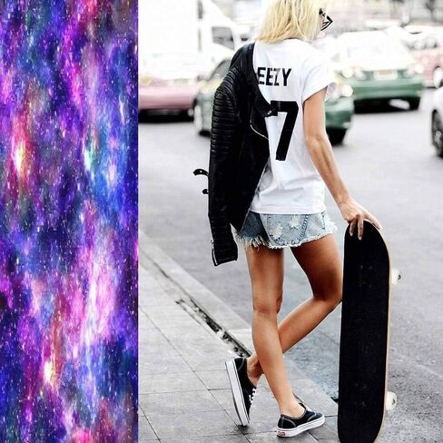 لوح تزلج كلاسيكي مقعر مطبوع عليه Galaxy Night Longboard من خشب القيقب للرياضات المتطرفة وفي الهواء الطلق خدعة مزدوجة للمبتدئين والمحترفين in Kuwait