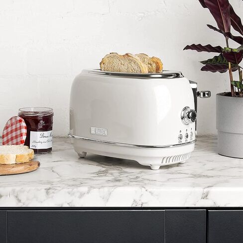 HADEN 12 Cup Programmable Coffee Maker with Brew Strength Control and Heritage Stainless Steel Bread Toaster 2 Slice Wide Slot, White in Saudi Arabia