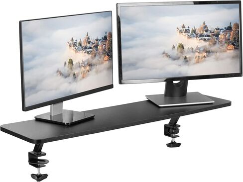 VIVO Black Clamp-on Small 26 inch Ergonomic Desk Shelf, Single Computer Monitor Stand Riser - Desk Organizer Holds 1 Screen or Laptop STAND-SHELF24B in Saudi Arabia