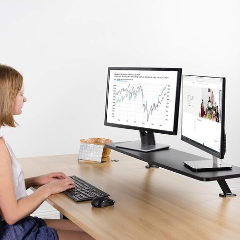 VIVO Black Clamp-on Small 26 inch Ergonomic Desk Shelf, Single Computer Monitor Stand Riser - Desk Organizer Holds 1 Screen or Laptop STAND-SHELF24B in Saudi Arabia