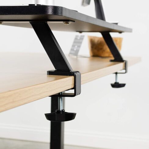 VIVO Black Clamp-on Small 26 inch Ergonomic Desk Shelf, Single Computer Monitor Stand Riser - Desk Organizer Holds 1 Screen or Laptop STAND-SHELF24B in Saudi Arabia
