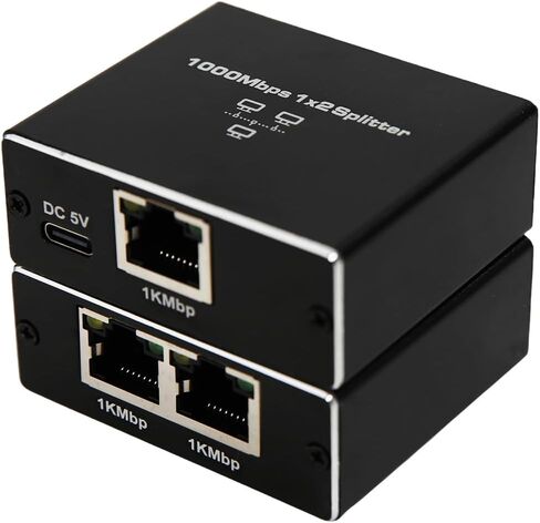 موزع إيثرنت 1 إلى 2 عالي السرعة 1000 ميجابت في الثانية، مقسم/موسع شبكة Gigabit LAN/RJ45، مقسم RJ45 لكابل Cat5/5e/6/7/8 (جهازان متصلان بالشبكة في وقت واحد) in Kuwait
