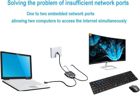 موزع إيثرنت 1 إلى 2 عالي السرعة 1000 ميجابت في الثانية، مقسم/موسع شبكة Gigabit LAN/RJ45، مقسم RJ45 لكابل Cat5/5e/6/7/8 (جهازان متصلان بالشبكة في وقت واحد) in Kuwait