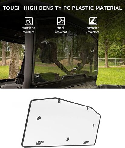 Defender Rear Windshield,A & UTV PRO Heavy Duty Scratch Resistant Full Back Window Panel Compatible with 2016-2023 Can Am Defender HD 5 / HD 8 / HD 9 / HD 10 / MAX | Clear Tough Polycarbonate in Saudi Arabia