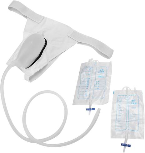 زجاجات البول للرجال، قسطرة الواقي الذكري للرجال، حقيبة القسطرة، حقيبة جمع البول، مبولة سيليكون قابلة لإعادة الاستخدام للرجال المسنين والمرضى طريح الفراش الذكور in Kuwait