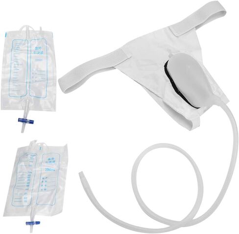 زجاجات البول للرجال، قسطرة الواقي الذكري للرجال، حقيبة القسطرة، حقيبة جمع البول، مبولة سيليكون قابلة لإعادة الاستخدام للرجال المسنين والمرضى طريح الفراش الذكور in Kuwait