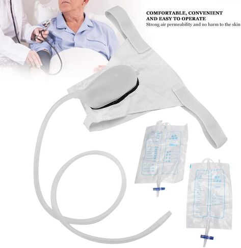 زجاجات البول للرجال، قسطرة الواقي الذكري للرجال، حقيبة القسطرة، حقيبة جمع البول، مبولة سيليكون قابلة لإعادة الاستخدام للرجال المسنين والمرضى طريح الفراش الذكور in Kuwait