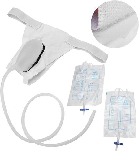 زجاجات البول للرجال، قسطرة الواقي الذكري للرجال، حقيبة القسطرة، حقيبة جمع البول، مبولة سيليكون قابلة لإعادة الاستخدام للرجال المسنين والمرضى طريح الفراش الذكور in Kuwait