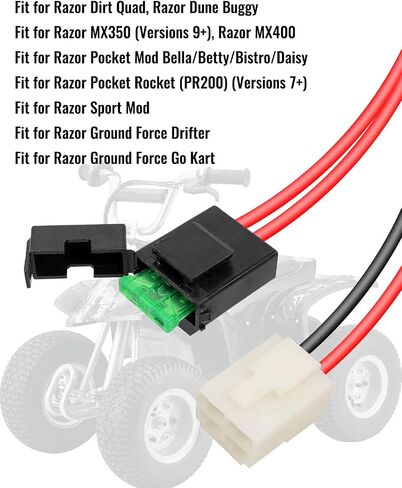 TIKSCIENCE Battery Wire Harness Fit for Razor MX350 MX400 Dune Buggy Dirt Quad Pocket Rocket Pocket Mod Sport Mod Ground Force, 4 Holes Plug in Saudi Arabia