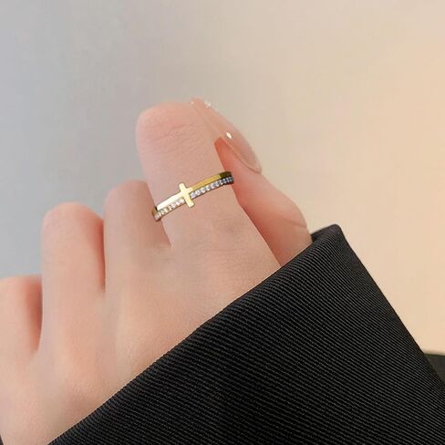 Let Go And Let God Ring , To My Daughter, Pray On It Golden Cross Ring Whenever You Feel Overwhelmed, Always Remember To Stackable Cubic Zirconia Cross Ring Pray Christian Baptism Religious Ring for Women in Saudi Arabia