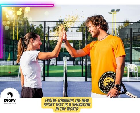EVOFY Padel Racket Carbon Fiber Surface w/EVA Memory Flex Foam Core Padel Tennis Racquets Paddle Tennis Racket in Saudi Arabia