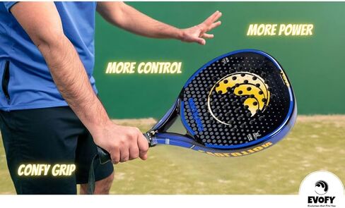 EVOFY Padel Racket Carbon Fiber Surface w/EVA Memory Flex Foam Core Padel Tennis Racquets Paddle Tennis Racket in Saudi Arabia