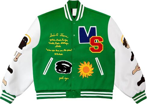 Men's Graphic Print Varsity Jacket Super star Vintage Color-coded Jesus baseball jacket coat in Saudi Arabia