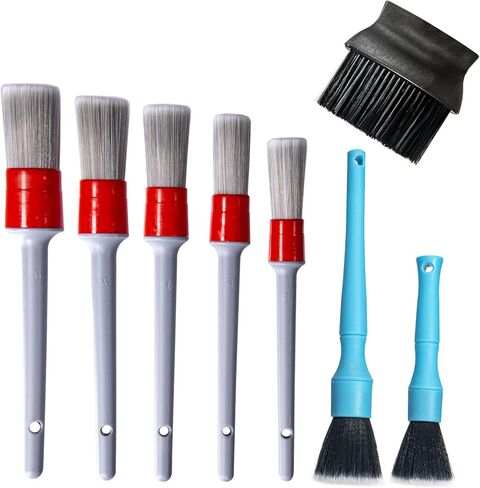 Automotive Interior Brush, Car Cleaning Brushes Duster, Clean Interior or Exterior, Wheels, Tires, Engine Bay, Leather Seats, Car Detailing Kit, Detailing Brush Red in Saudi Arabia