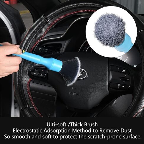 Automotive Interior Brush, Car Cleaning Brushes Duster, Clean Interior or Exterior, Wheels, Tires, Engine Bay, Leather Seats, Car Detailing Kit, Detailing Brush Red in Saudi Arabia