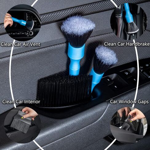 Automotive Interior Brush, Car Cleaning Brushes Duster, Clean Interior or Exterior, Wheels, Tires, Engine Bay, Leather Seats, Car Detailing Kit, Detailing Brush Red in Saudi Arabia
