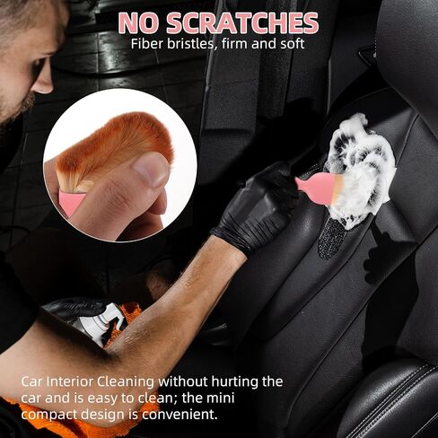 1 PC Woobrooch Car Interior Dust Sweeping Soft Brush, Woobrooch Zabernim Car Detailing Brush,Scratch Free Curved Design Brushes with Cover for Cleaning Engine Compartment, Dashboard, Electronics in Saudi Arabia