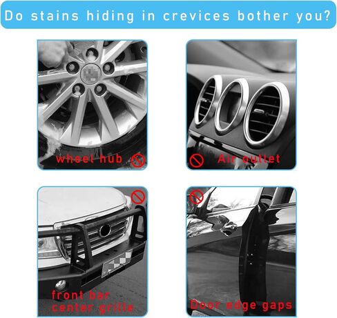 Ziciner Car Wash Brush, No Scratch Wheel & Tire Brush for Car Rim, Short Handled Stiff Bristle Tire Cleaner for Car Detailing, Auto Cleaning Brush for Car Interior & Exterior (Black) in Saudi Arabia