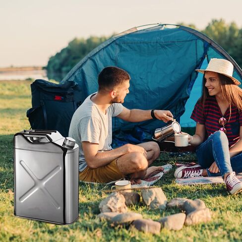 حاوية مياه للتخييم سعة 5 جالون إبريق ماء الفولاذ المقاوم للصدأ خزان مياه محمول متين للتنزه في الهواء الطلق ومستلزمات النزهة والتخييم in Kuwait