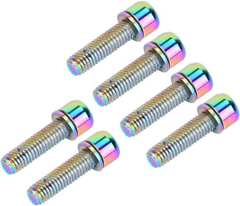 6 قطعة M5x25mm أقفاص زجاجات المياه مسمار مزلاج دراجة معدنية زجاجة قوس تخزين الرف الترباس ملحق (ملون) in Saudi Arabia