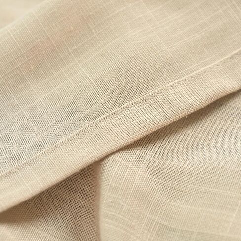 ستائر FINECITY رمادي داكن من الكتان بطول 63 بوصة لغرفة النوم، ستائر كوخ مزرعة مرشحة للضوء شبه شفافة 2 لوح، ستائر كتان ذات علامة تبويب خلفية ذات مظهر خيش، 52 × 63 بوصة، رمادي داكن in Kuwait