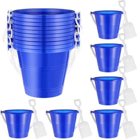 24 Sets Sand Buckets and Shovels, 4.72 Inch Beach Sand Bucket Toy Set, Plastic Bucket with Handles Pails Small Sandbox Toys Party Favor for Boys Girls Building Sand Castle in Saudi Arabia