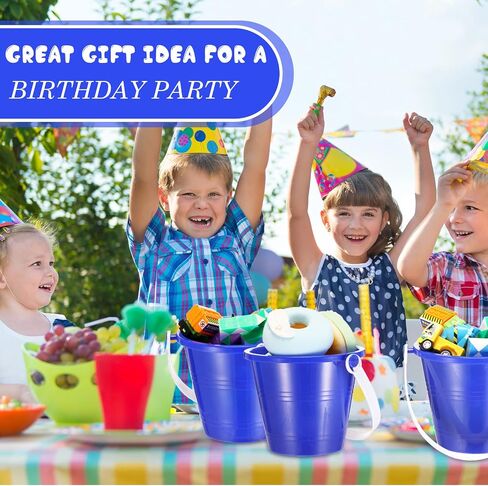 24 Sets Sand Buckets and Shovels, 4.72 Inch Beach Sand Bucket Toy Set, Plastic Bucket with Handles Pails Small Sandbox Toys Party Favor for Boys Girls Building Sand Castle in Saudi Arabia